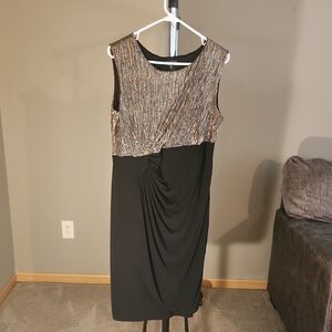 Enfocus Studio Black and Gold Asymmetrical Dress